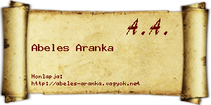 Abeles Aranka névjegykártya